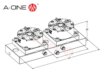 两中心100型气动卡盘