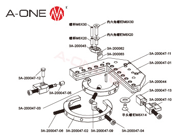 3A-200047 方形块万能虎钳
