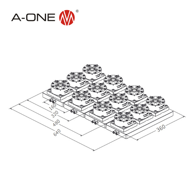 单列三位卡盘组合示意图
