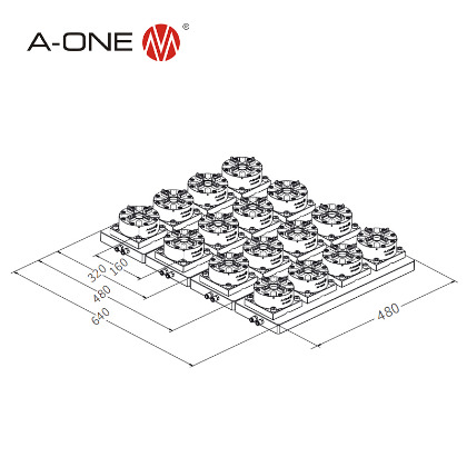 单列四位卡盘组合示意图
